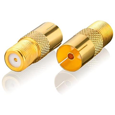 SEBSON Adaptador Antena SAT - 2x F Hembra a Coaxial Hembra Cover