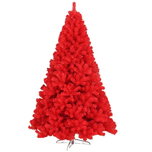 Árvores de Natal vermelhas, árvore de Natal artificial, inclui suporte, decoração de Natal (180 cm)
