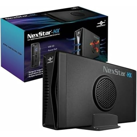 Vantec NexStar HX, 3.5" SATA III Hard Drive Enclosure USB 3.0 With Fan (NST-387S3-BK) Cover