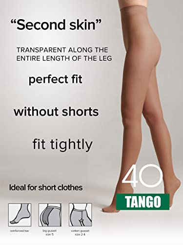 Image of Conte Tights Sheer to Waist Pantyhose with Satin Silky Touch Effect, Tango 40 Den