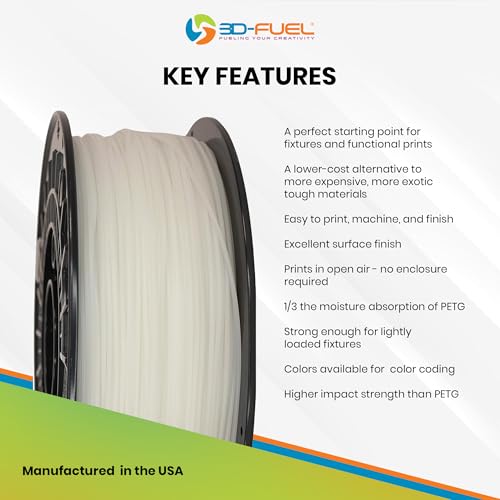 Image of 3D-Fuel Tough Pro PCTG Filament for Printing, Better Than PETG Filament, Made in The USA, Dimensional Accuracy + /- 0.02 mm, 1.75mm, 1 kg Spool, Glow in The Dark