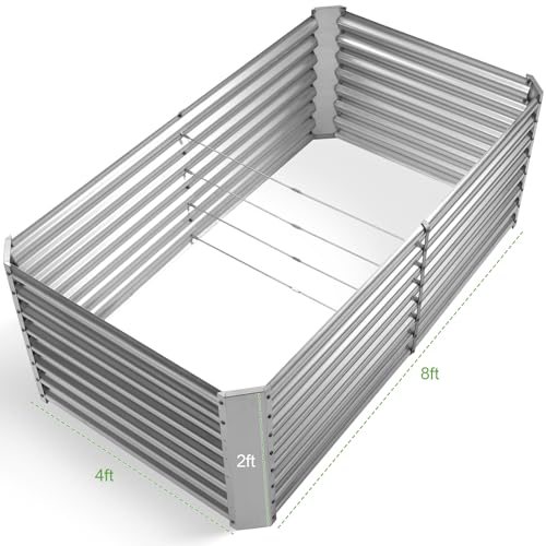 Land Guard 8×4×2 ft Galvanized Raised Garden Bed Kit, Galvanized Planter Raised Garden Boxes Outdoor, Large Metal Raised Garden Beds for Vegetables. by Land Guard - Image 2