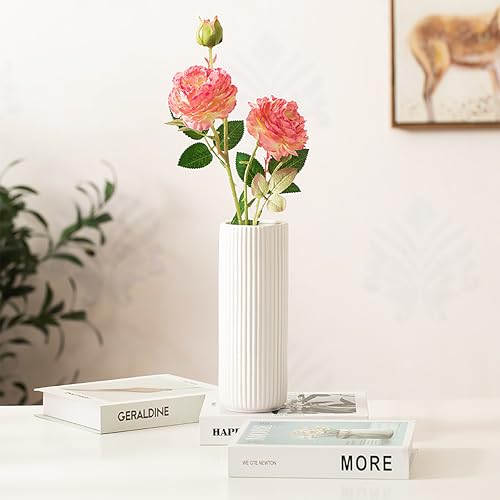 Vaso de flores de cerâmica, vaso de cerâmica de 20 cm para flores Lego, tulipa, grama dos pampas, va