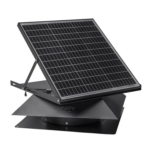 Smart Hybrid Solar Attic Exhaust Fan Pro–USA Engineered with German Tech, 2850 CFM 50W Solar Panel, 40-104℉ Thermostat, Cool & Dehumidify up to 4000 ft². Weatherproof Roof Vent for Home Shed