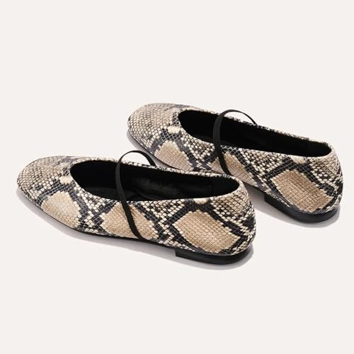 Ballet Flats for Women Square Toe Mary Jane Flat Comfort Slip On Work Ballerina Shoes with Elastic Strap3