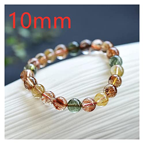 Bracelet en perles rondes de quartz rutilé cadeau mixte idéal 12mm