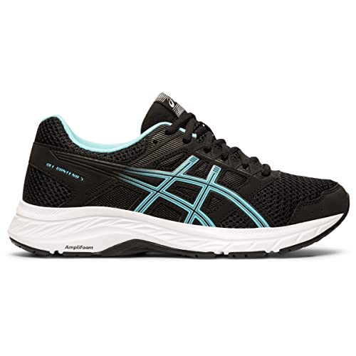 ASICS Women's Gel-Contend 5 Running Shoes, 8, Black/ICE Mint