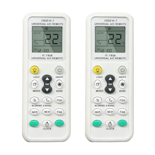 Listado de Control Remoto Aire Acondicionado los más recomendados. 45 Archy 2Pzas Control Universal para Aire Acondicionado Compatible con Mirage Hisense Midea Rheem LG MABE Todas Las Marcas Repuesto Ampliamente Compatible Pantalla LCD Uso Facil...