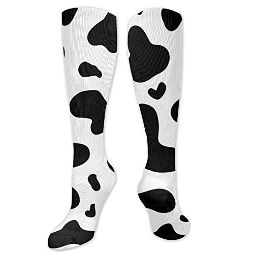 Cow Print Vector Polyester Cotton Over Knee Leg High Socks Sexy Unisex Thigh Stockings Cosplay Boot Long Tube Socks for Sports Gym Yoga Hiking Cycling Running Travel