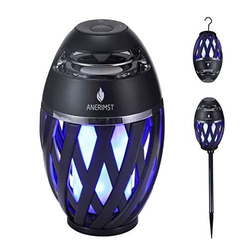 Outdoor Bluetooth Speaker, Gifts for Men Women Dad Mom, ANERIMST Waterproof Wireless Torch LED Light, Flame Speaker for Camping Accessories Home Gadgets, Loud Sound, 24H Playtime, Blue Light, 1 Pack