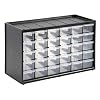 Stanley Kleinteilemagazin / Sortimentskasten (36.5×15.5×22.5cm, mit 30 Schubladen, bruchfester Kunststoffrahmen, transparente Schubladen, geeignet für Wandmontage) 1-93-980
