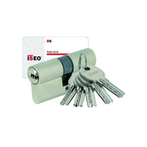 Cylindre ISR6 40x40 5 clés 6 goupilles laiton nickelé Iséo