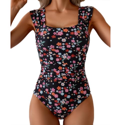 JPXJGT Bañadores Reductor Swimwear para Playa Piscina Vacaciones Traje de Baño Una Pieza para Mujer (Size:XL,Color:Estampado)