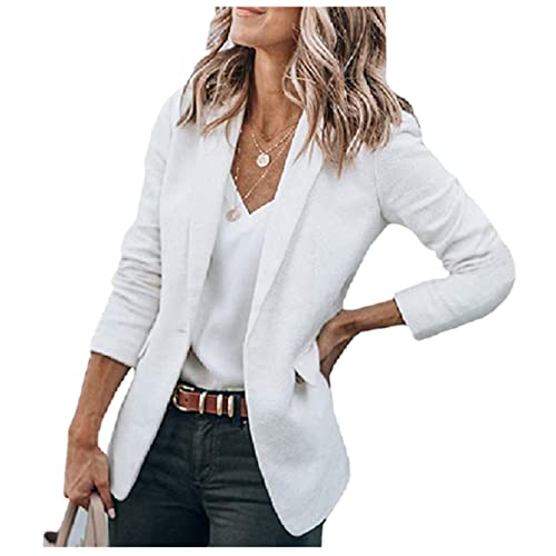 ANNA GARDEN Casaco Temperamento Primavera e Outono Feminino Manga Longa Cor Sólida Gola Terno Terno