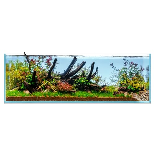 UNS Ultra Clear Rimless Tank - 21.3GAL | 81L - 35.43x11.81x11.81 | 90x30x30 CM, 8mm Glass Thickness, Leveling Mat Included - Low Iron, High Clarity Fish Tank w/ 45° Mitered Edge - [90L]