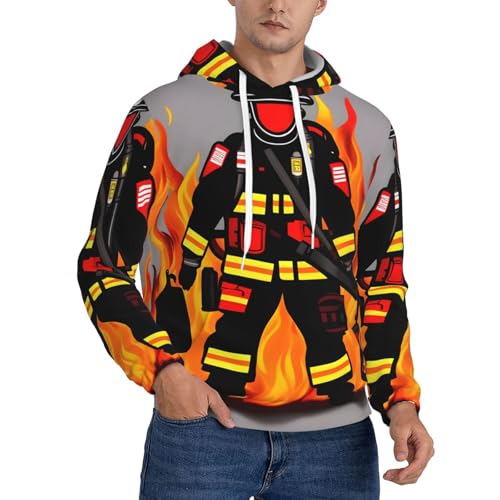 Pull à capuche pour homme motif pompier le cadeau idéal avec cordon