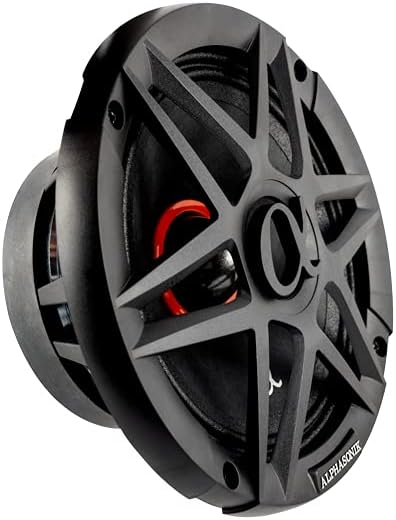 Alphasonik 1 Pair of ABM65 DYNAMIS Series 6.5" 600 Watts Max 150 Watts RMS Mid-Range Car Audio Speaker 4-Ohm Cloth Surround, Non Pressed Paper Cone, Ferrite Magnet, and Grille Included