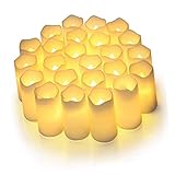 Yctze 24 Stück LED-Kerzen, ohne Flammen, aus Kunststoff, für Hochzeit, Dekoration, Urlaub, gemütliche Atmosphäre