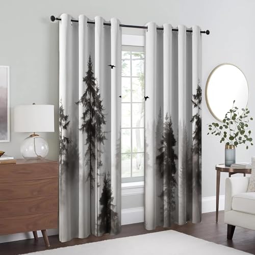 Rideaux occultants forêt 160x260cm | Double panneau opaque isolant