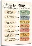 Growth Mindset Canvas Wall Art Mental Health Educational Wall Decor Pictures Inspirational Boho Poster Prints...