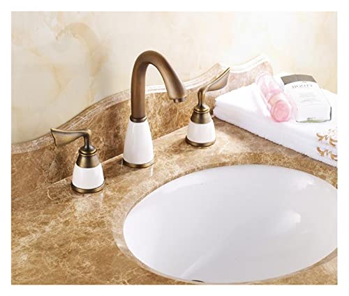 Ensemble de robinets de toilettes mitigeur large 8 pouces doré