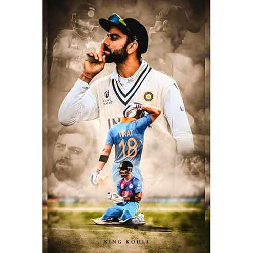 POSTER WALLAH Paper Virat Kohli Decoration Art Framed Poster for ...