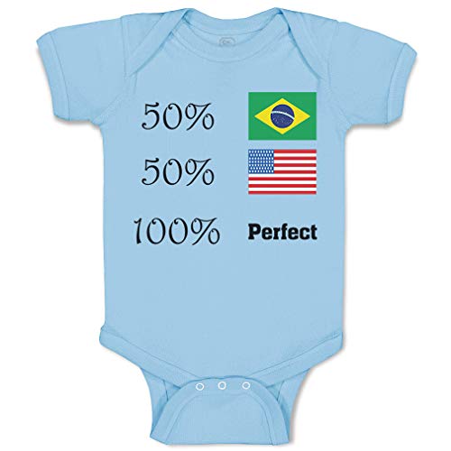 Image of Custom Baby Bodysuit 50% Brazilian American 100% Perfect #2 Boy & Girl Clothes