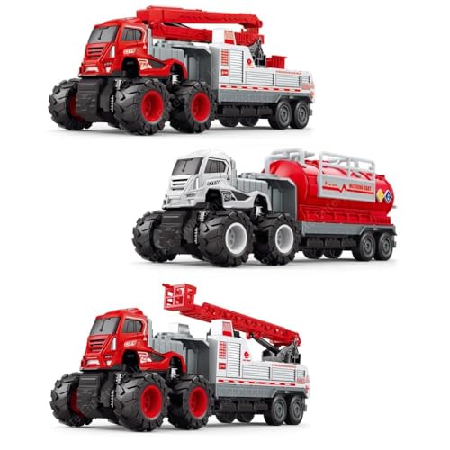 Image of 1:43 Metal Toys Alloy Diecast Truck Set Toy, Diecast Miniature Car Model (Pack Of 3) (City Service Truck),Grey