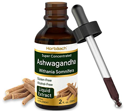 Ashwagandha Root Extract | 2 fl oz | Alcohol Free Tincture | Vegetarian, Non-GMO, Gluten Free Liquid Supplement | by Horbaach