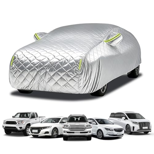 Funda Coche Exterior Anti-Granizo para Mercede GLB (X247) 2019-2026, Engrosado Premium Cubre Coche Antilluvia Coberturas Completas Impermeable Antigranizo-Plata