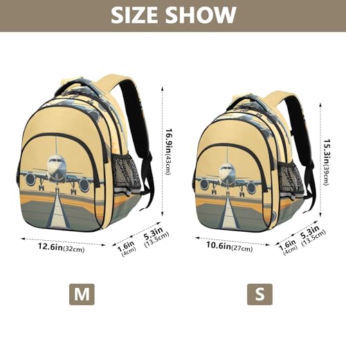 Airplane on Airport Backpack for Kids Boys Girls School Bag Elementary Bookbag Travel Rucksack Medium3