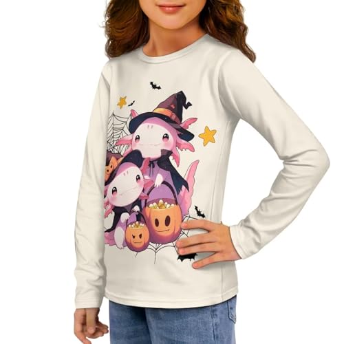 Image of Long Sleeve Shirts for Girls Casual Crewneck Tops Fall Winter Outfits for 3-16 Years Old