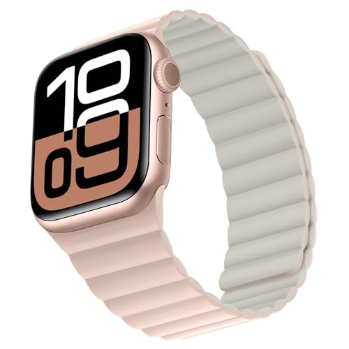 Bracelet magnétique Apple Watch silicone réversible double face