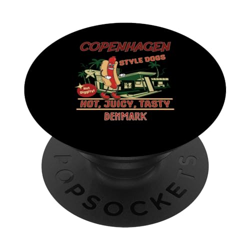 COPENHAGEN Style Dogs Hot Diggity Juicy Tasty Retro PopSockets Standard PopGrip