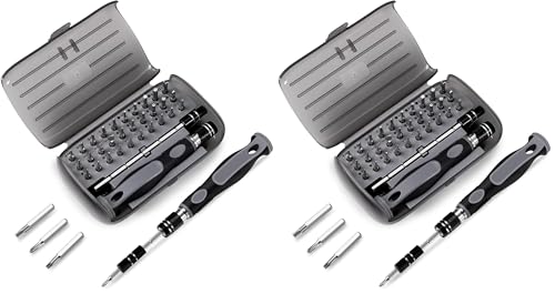 Vinabo Kit de destornilladores de precisión 32 en 1 - Juego de herramientas magnéticos Kit reparación de electrónica de bricolaje para PC, Tablet, Laptop,Gafas,Reloj, Smartphone (Paquete de 2)