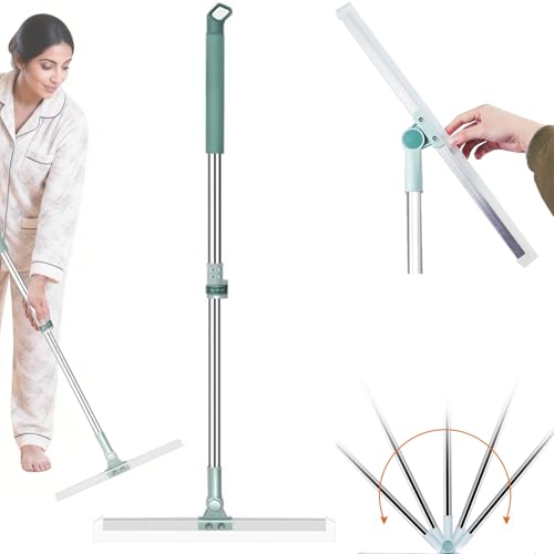 50cm Magic Silicone Broom Multifunctional Silicone Squeegee 180 Degree Rotatable Pet Hair Dust Brooms Bathroom Long Handle Multifunction Floor Wiper for Floors Glass Windows
