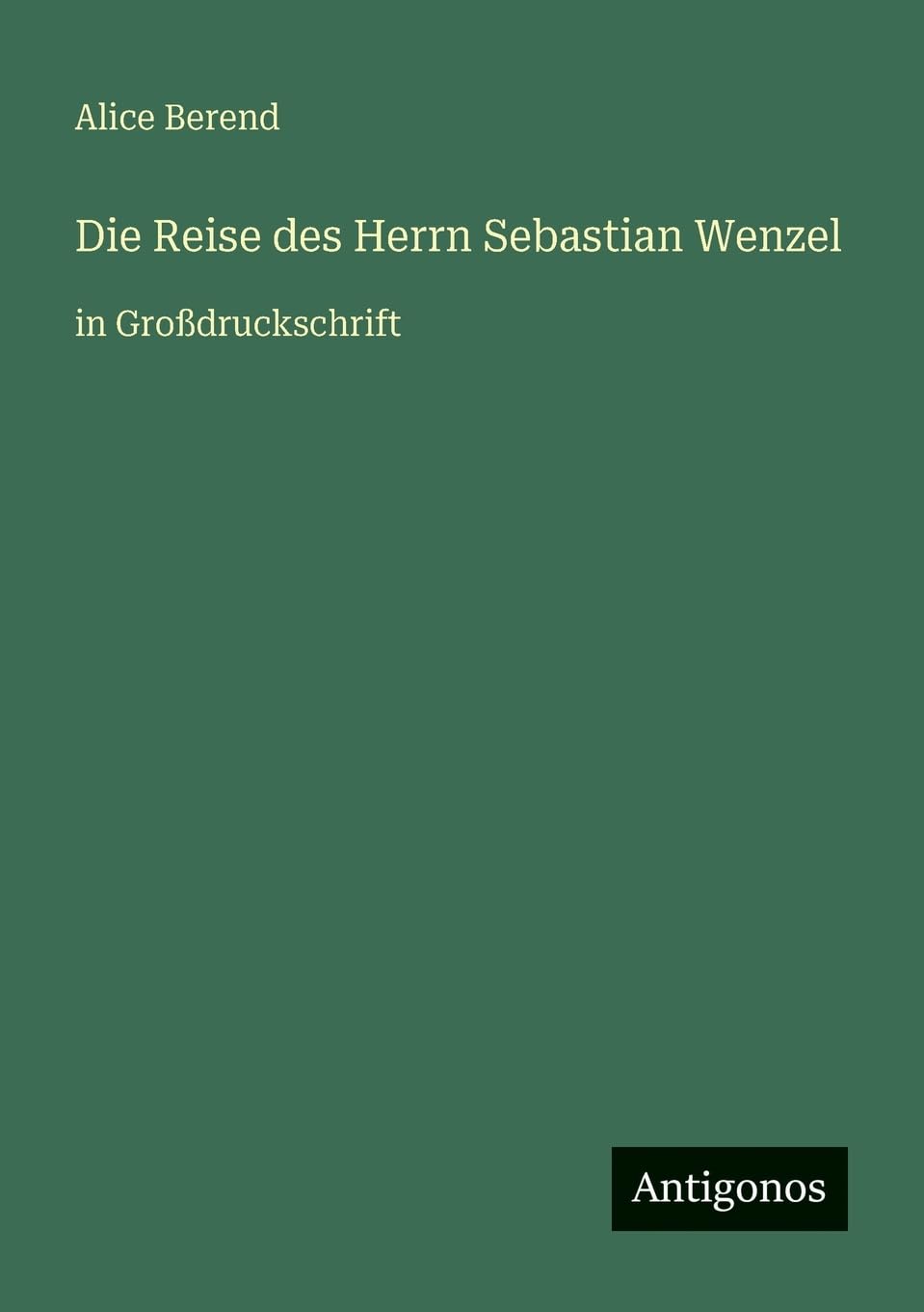 Die Reise des Herrn Sebastian Wenzel: in Großdruckschrift