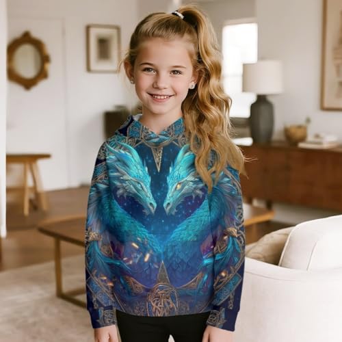 Image of GLUDEAR Teen Boys Girls Novelty Animal Galaxy Hoodies Sweatshirts Pullover