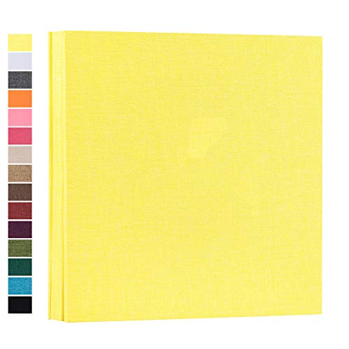potricher Photo Album for 4×6 600 Photos Linen Cover Extra Large Capacity Photo Book for Family Wedding Anniversary Baby (Yellow, 600 Pockets)