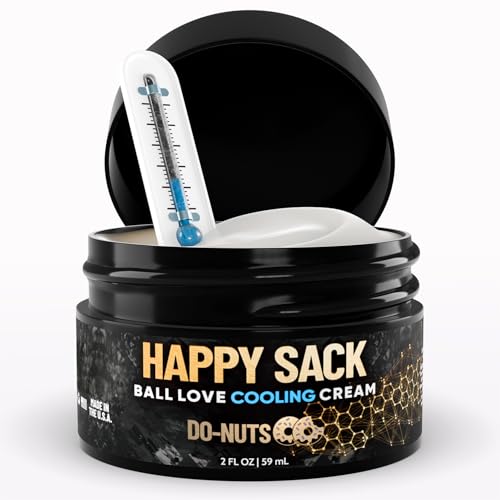 Derm Dude Happy Sack Ball Deodorant & Comfort Cream for Men | Anti-Chafing Sweat Defense Odor Control Aluminum-Free Deodorant & Hygiene Products for Mens Private Parts | Vanilla Donut Scent 2oz
