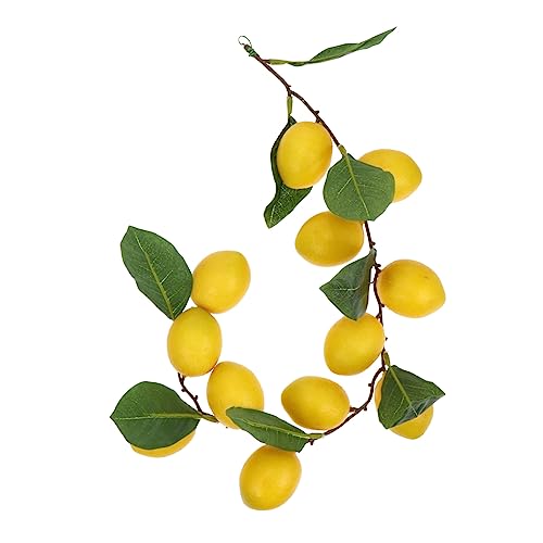 MAGICLULU 1 Pieza Simulación Ratán Limón Decoración De La Pared De Ratán Decoración De La Boda Guirnalda De Limón Artificial Decoración del Hogar Decoración De Vid Vine Tela De Seda Yellow