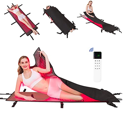 JOBYNA Terapia de infrarrojos y terapia de luz roja, LED Red & Infrared Light Therapy Mat, lámpara de infrarrojos para aliviar el dolor (2Pcs Todo el cuerpo)