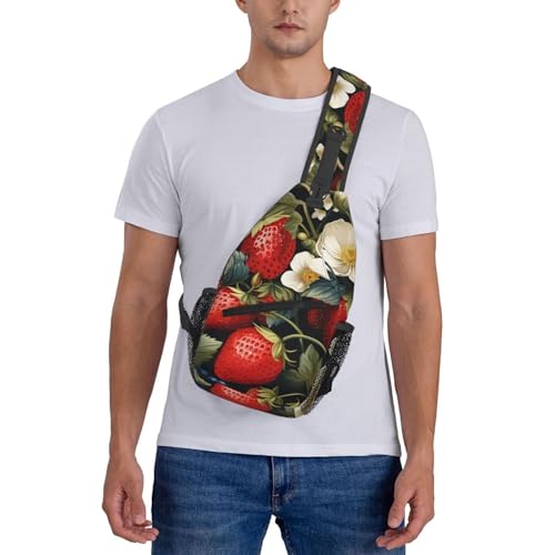 Bolso cruzado con diseño Flower Strawberrys para viaje unisex miniatura 7