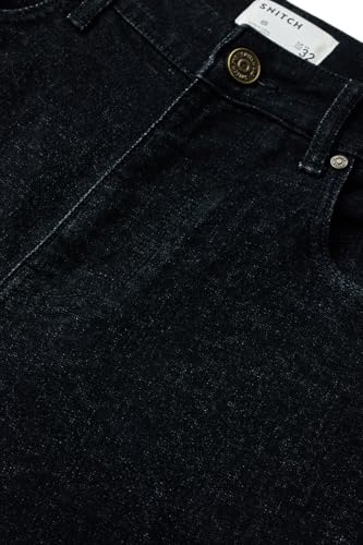 Image of SNITCH Men Casual Jeans | Straight Fit Mid Rise Solid Washed Pattern | Durable Cotton Blend & Stretchable Denim Fabric, Work & Social Outings