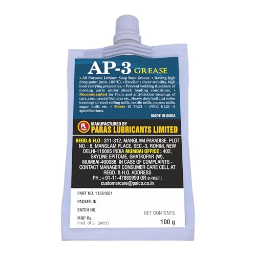 Image of PALCO AP-3 GREASE Pouch 100g (Pack of 10) Multipurpose Water Resistant & Chassis Bearing Lithium Base Anti Corrosion Grease for Car Cycle Bike Chain Lube NLGI-3 Long Lasting Lubricant