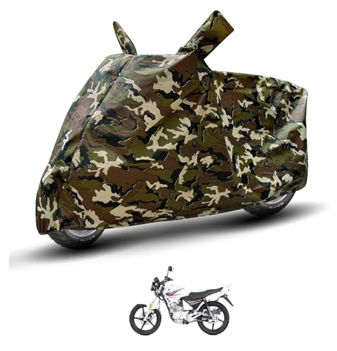 Image of Auto Hub Waterproof Bike Cover Compatible with Yamaha Libero G5 Dustproof, UV Protection Two Wheeler Bike Libero G5 Cover - Army Print