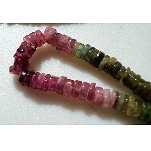 Tourmaline Heishi 4mm pour fabriquer des bijoux d'été bohèmes chic sur fil de 16"