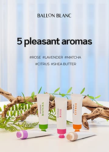 Ballonblanc Scented Hyaluronic/Ceramide Hand Lotion Cream Set Of 5 Infused With Honey Malcha, Rose Water, Sweet Citrus, Lilac & Shea Butter | 1.5 Oz Tube #TOP5