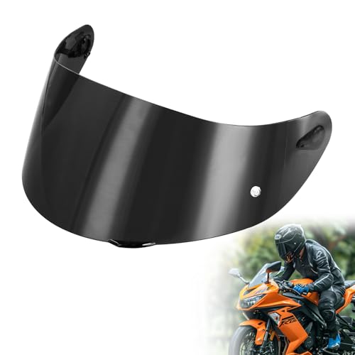 Visera Casco Moto Reemplazo para Agv K1 K3SV K5, Visera de Lente de Casco, Lente para Cascos de Moto Anti-UV (Negro)