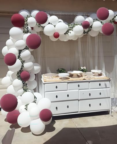 Image of Maroon Graduation Party Decorations /Burgundy White Graduation Decorations Class of 2026 /Maroon White Silver Balloons /Burgundy Silver Birthday Party /Christmas Bridal Shower Wedding (Pack of 3)